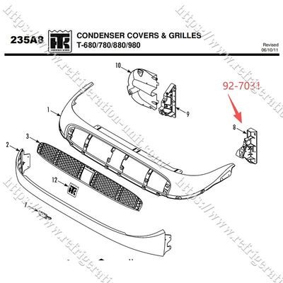 THERMO KING shell bracket 927031/92-7031  available for the T-600M T-800M T-1000M T-680Pro T-880Pro T-1080Pro aftermarket parts
