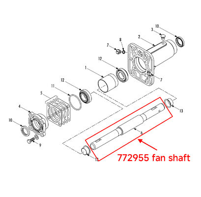 THERMO KING T series fan shaft 772955 aftermarket parts available for the T-600R/800R/1000R T-600M/800M/1000M T-680Pro/880Pro/1080Pro