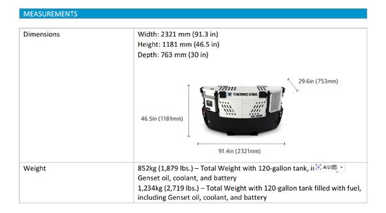 SG3500 THERMO KING diesel engine marine generator container refrigeration unit electric power supply remarkable fuel efficiency made in China factory